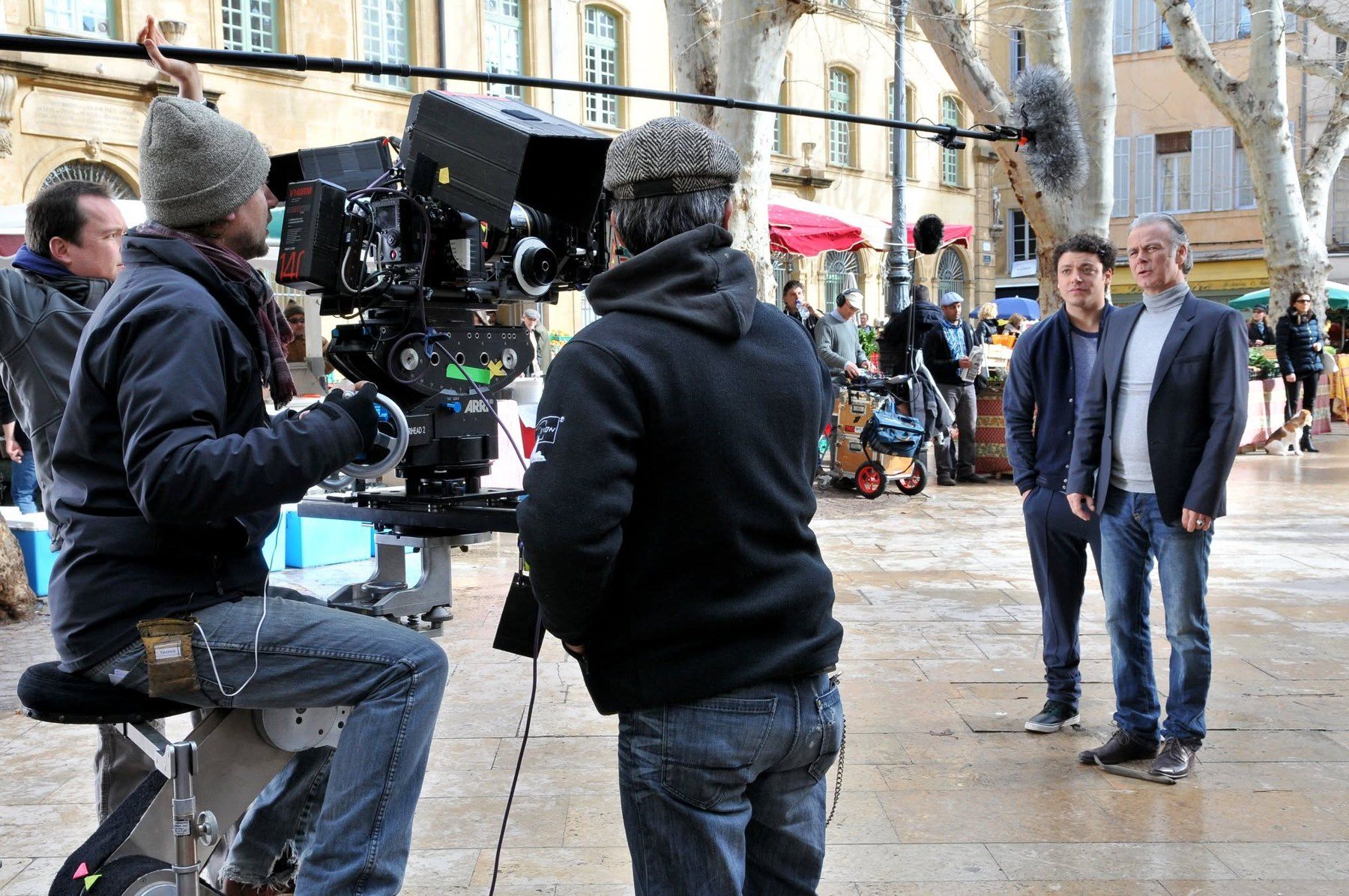 Kev Adams et Franck Dubosc sur le tournage de Fiston