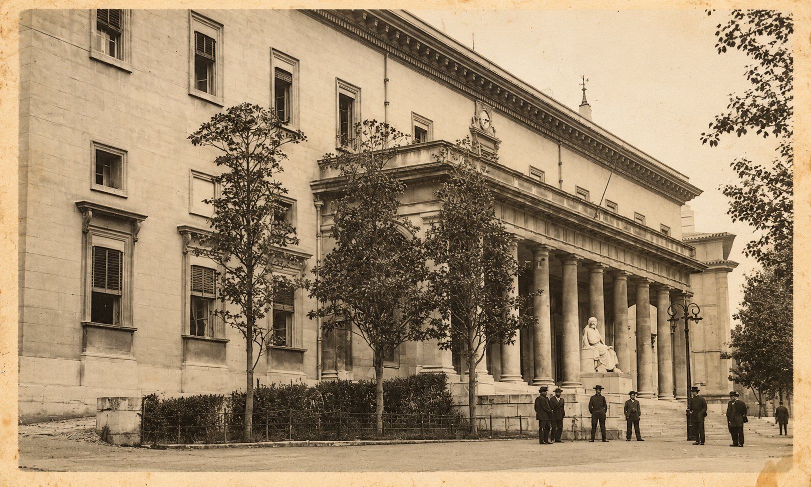 Le palais de justice sur une carte ancienne